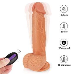 Realistic Dildo Vibrators, Proxoxo Lifelike Waterproof Penis, Silicone 20 Frequency G spot Vibrator with Suction Cup for Women Hands-Free, Wireless Remote Control Adult Sex Toy for Vaginal Anal Play