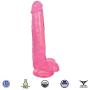 Curve Novelties Lollicock Slim Stick Realistic Dong with Balls, Cherry Ice, 8 Inch