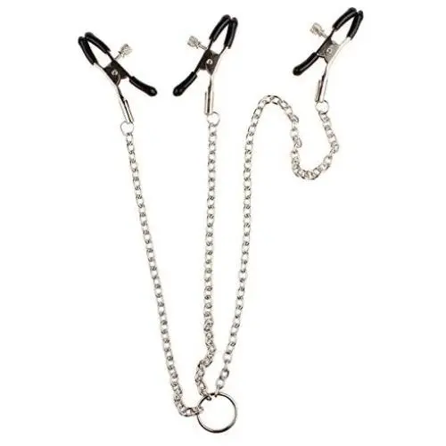 Zcargel Adult SM Sex Toy Adjustable Soft Rubber Metal Nipple Clamps Clit Clamp Set with Chains Zcargel Adult SM Sex Toy Adjustable Soft Rubber Metal Nipple Clamps Clit Clamp Set with Chains