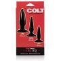 CalExotics Colt Anal Trainer Kit - 3 Piece Male Butt Plug Set - Waterproof Fetish Sex Toys for Couples - Black