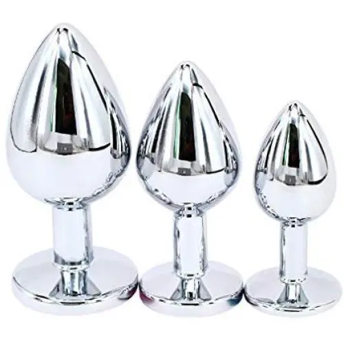 Eastern Delights Steel Metal Plated Jeweled Butt Anal Plug Large Medium Small Eastern Delights Steel Metal Plated Jeweled Butt Anal Plug Large Medium Small