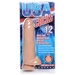 USA Cocks 12 Inch Ultra Real Dual Layer Suction Cup Dildo