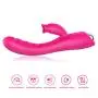 Soft 30 Frequency Sucking Cordless Quiet Wireless Waterproof Dual Motor Pleasure USB Recharging Rǎbbít Víbràtòrs Smart Inductive Wand Suction Thrusting Rose Red