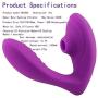 Qbyoop 10 Frequency Sucking Wand Massage, Wearable Perfect Clǐt-Oral Sucking VǐbRator Excited (Color : Purple)