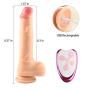 Treediride Realistic Dildo G-spot Vibrator Hands-Free Stimulator with 12 Massage Beads, High Frequency Telescopic Rechargeable Wand Penis with Powerful 7 Vibration Modes and Strong Suction Cup