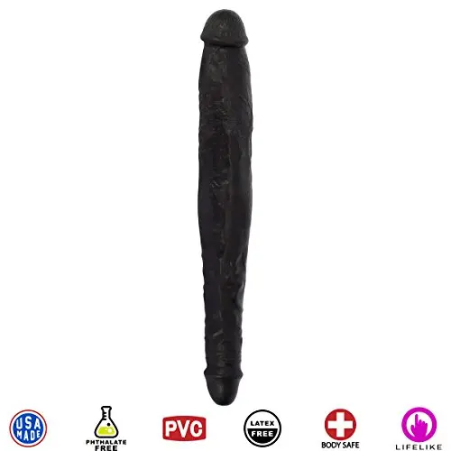 Curve Novelties Jock Tapered Double Dong, Black, 13 Inch Curve Novelties Jock Tapered Double Dong, Black, 13 Inch