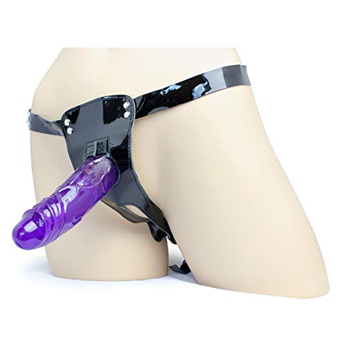 Pleasure Strap On Dildo with harness - 6.5 inches - Jelly - Color (Dark)