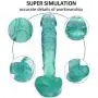 MXYLYM1 Stráp ǒn for Sèx Women, Green Transparent Super Realistic Simulated Toy Relaxation Pressure Waterproof 7.48" Long 1.57" Wid Smaller and More Portable