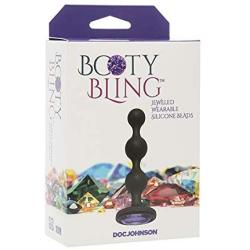 Doc Johnson Booty Bling - Jeweled Wearable Silicone Beads, Purple