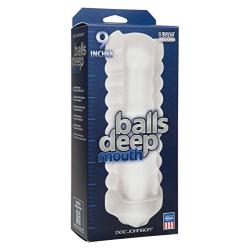 Doc Johnson Balls Deep - ULTRASKYN - 9 Inch Close-Ended Stroker - Creates Natural Suction - Heavy Duty Masturbator - Mouth