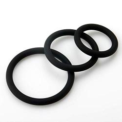 LeLuv Thin Round Smooth Cock Ring 32mm, 40mm, 50mm Black Three Sizes 1.2 inch, 1.6 inch and 1.9 inch Inner Diameters