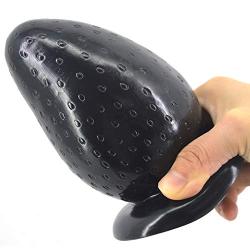 Bfucky Big Blockage with Suction Cup Strawberry Blockage Anus Comfortable partical Huge 3" Thick Blockage Stuffed Stopper Knead,Black Bfucky