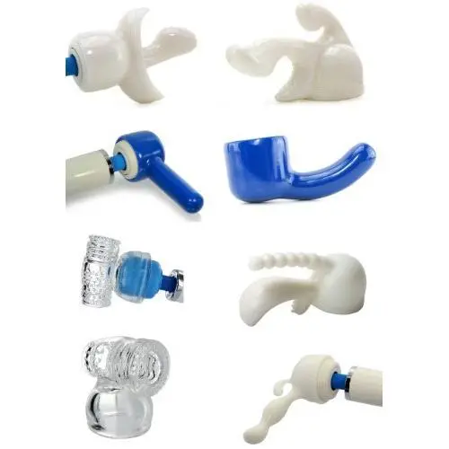 Seven Attachments For Hitachi Magic Wand Vibrator Or Most Large Wand Magic Wand Massagers G Spotter Tri Gasm Two Wonder Probes 3 Tease + Humming Bird Masturbator Tube & Prostate P-Spot for Men Wand Attachments - SensualHut Wand Accessories Seven Attachments For Hitachi Magic Wand Vibrator Or Most Large Wand Magic Wand Massagers G Spotter Tri Gasm Two Wonder Probes 3 Tease + Humming Bird Masturbator Tube & Prostate P-Spot for Men Wand Attachments - SensualHut Wand Accessories
