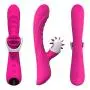 9+6 Mode 2 in 1 Dildo Vibrator for Women Adult Sex Product Massage Wand for G Spot Vaginal Stimulate Clitoris Erotic Licking Toy (Rose Red)