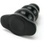 Doc Johnson Triple Ripple Butt Plug - Large - 5.6 in. Long and 2.3 in. Wide - Gradually Widens - Sturdy Flared Base - Anal Toy - Black