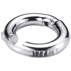 YQYAH Male Stainless Steel Penis Cock Ring Enhancer Ring Testes Weight Bearing Mens Metal Device Toys Sex Toys for Men,S