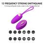 WEI EI 12 Frequencies Wireless Remote Control Multi-Modes Powerful Bullet Vib USB Rechargeable Waterproof C-Stimulator for Women (Deep Purple)