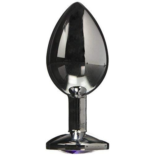 Aexge Medium Size Anal Plug, Stainless Steel with Purple Jewel