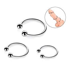 Utimi Cock Rings Stainless Steel Penis Rings Glans Ring Erection Enhancing Rings Erection Toy , 3 Piece