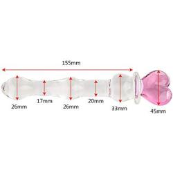 NewMaxer Pink Heart Crystal Glass Pleasure Wand Dildo Penis