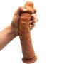 Big Double Layer Realistic Dildo, FAAK Slightly Bendable 9.5 Inch Soft G-Spot Premium Liquid Silicone Dual Density Huge Penis Dong with Suction Cup, Sex Toy for Female Masturbation