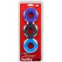 Hunkyjunk HUJ3 C-Ring 3-Pack - Tar/Cobalt/Aqua