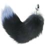 AKStore Wild Small Stainless Steel Foxs Tails Anal Butt Plug,Anal Tail Sex Toys, Sexual Show,SM Special Butt Plug Anal Stimulator for Women Suppositories Cospaly(Black)