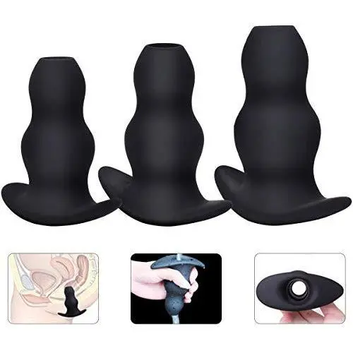 FeiGu 3PCS Medical Silicone Hollow Anal Butt Plug Set-Anal Sex Toys, Masturbation for Adults (S/M/L) FeiGu 3PCS Medical Silicone Hollow Anal Butt Plug Set-Anal Sex Toys, Masturbation for Adults (S/M/L)