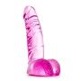 5.5" Realistic Translucent Beginner G Spot Stimulating Dildo - Small Curved Cock and Balls Dong - Sex Toy for Women - Sex Toy for Adults (Pink)