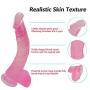 Vibrant Soft and Realistic Horse Toy Hands-Free Belt Suction Cup Realistic Texture Real Experience 15.74 Inch Personal Massage Toy (Color : Pink)