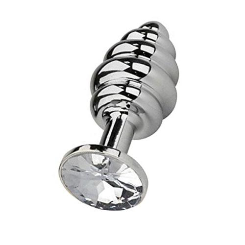 Loveria Hot!Stainless Steel Butt Anal Plug Cosplay Sex Game Increase Sex Fun for Women/lover/couple,Great gift (transparent)