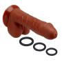Cloud 9 Novelties Premium 7 Inch Pro Sensual Realistic Silicone Dildo with Bonus Cock Rings 3 Piece, Brown