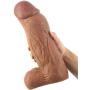 LZYAA Super Big Size Realistic Dildo, 3.15Inch Huge Penis Suction Cup Base, Adult Sex Toys Product for Female, Couple (Brown)