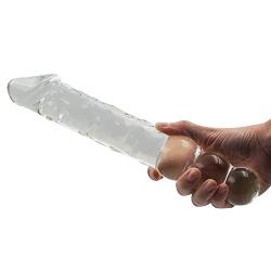 NewMaxer 11.4 inch Large Glass Dildo Big Crystal Dildo Double Ended Dildo Double Headed Dildo Big Crystal Anal Plug Large Glass Butt Plug