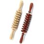 SUPVOX 2Pcs Wood Massager Roller Handheld Cellulite Blasters Massage Trigger Point Manual Muscle Release Roller Stick Massager