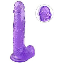 Ultra-Soft Realistic Silicone 7.8 inch Dual Density Ultimate Cock with Strong Base (Purple)