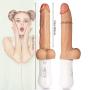 Realistic Dildo-Vibrator Lifelike Thrusting & Vibrating Silicone Dildo for Anal Vagina G-spot with 10 Vibrations & 6 Telescopic Speeds Featured Waterproof Rechargeable Quite Sex Toys for Women Orgasm