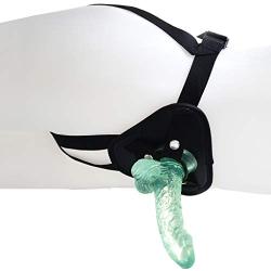 MXYLYM9 Strǎp ǒn fǒr Pěǒplě, Waist Curve Thrust Single Heads Soft Massaging with Suction Cup 100% Secret Packing PVC+ Artificial Leather Pants Green (L:6inch, W: 1.37inch)