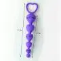 LoveI Anal Sex Toy Beads Butt Plug Heart Shaped Prostate Massager with Safe Pull Ring Handle Soft Carry Bag Unisex G Spot - Purple LoveI Anal Sex Toy Beads Butt Plug Heart Shaped Prostate Massager with Safe Pull Ring Handle Soft Carry Bag Unisex G Spot - Purple