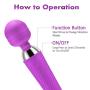 Sexy Slave Rechargeable and Waterproof Silicone Vibrator - 10 Function - Cordless Neck & Shoulder Portable Wand Body Massager,Best for Men,Women or Couples,Purple