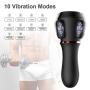 Male Vibrator Penis Training Cup with 10 Vibrating Modes - Adorime Male Masturbator Penis Trainer Stroker Toy for Men Erection & Sexual Endurance Prolonging