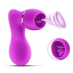 Portable Sucking & Licking 2 in 1 Personal Wand Massager Electric Cordless Powerful Massager Sticks Waterproof USB Rechargeable