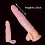 Realistic Penis Enlarger Extension Silicone Penis Enlarger Sleeve with Cock Ring for Men(6.7inch)