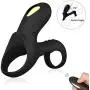 Vibrating Dual Cock Rings Sex Toys for Men with 9 Vibration Modes, loverbeby Silicone Wireless Remote Control Penis Enhancer Ring Rechargeable Waterproof Clitoral Stimulate Massager for Couples