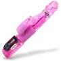 LeLuv Rabbit Vibrator Wave Passion Rotating Beads Digital Control Pink