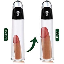 Sexpoy Wonderful Silent Design Electric Enlargement Pump for Men Massag Automatic Penish Enlargement Pump for Men Massag Vacuum Enlarger Black with Clear Tube & Scale 4 AAA Battery (Not Include) 100%