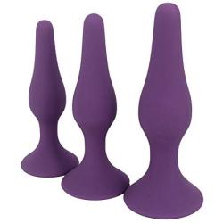 Eastern Delights Luxury Silicone Anal Trainer Butt Plug, Excellent Anal Sex Toy for Beginner, Purple Kit