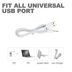 USB to DC 2.5mm Charging Cable, Wand Massager Charger Cord for Rechargeable Wand Massager(White)