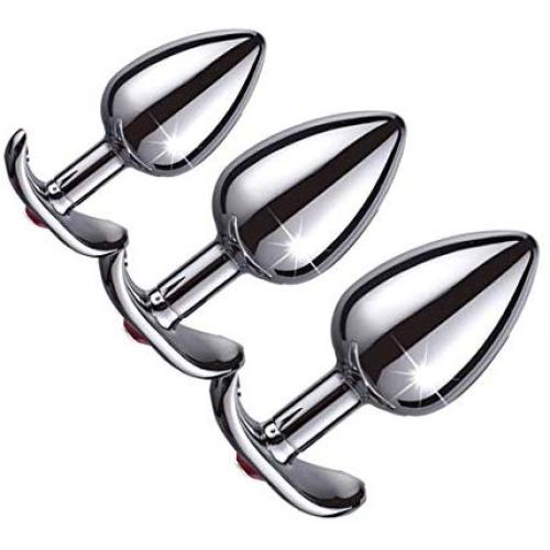 Jeweled Design Stainless Steel Anals Plug B-ütt an-âl Pl-ùg Device T-ö-ys Insert Trainer Kit for Beginner,Pack of 3 Jeweled Design Stainless Steel Anals Plug B-ütt an-âl Pl-ùg Device T-ö-ys Insert Trainer Kit for Beginner,Pack of 3