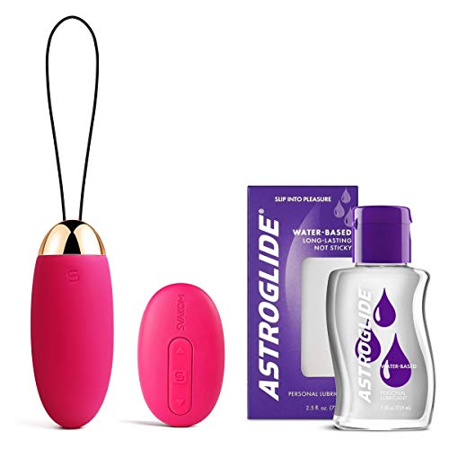 26-Function SVAKOM Luxury Mini Stimulator with Remote Control & 2.5 Oz Astroglide Water-Based Lubricant